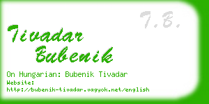 tivadar bubenik business card